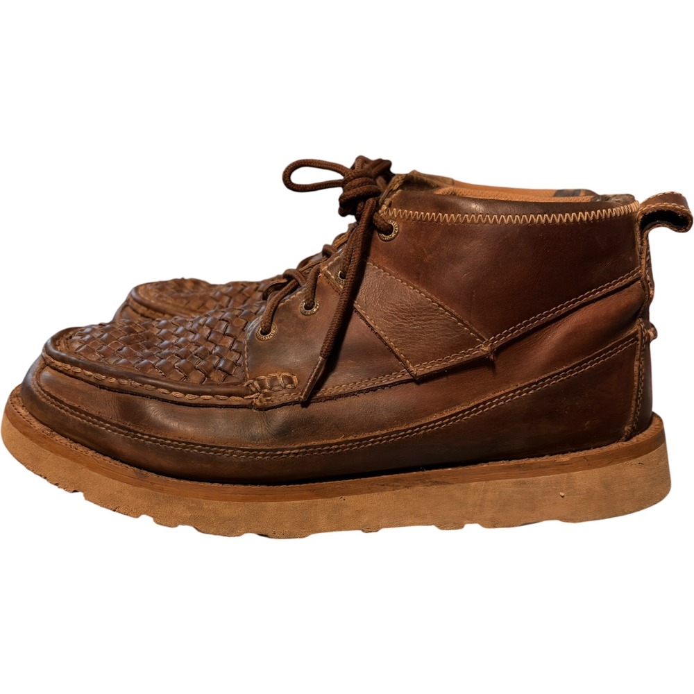Twisted X Men's Basket Woven Saddle Chukka Boots Wedge Sole Size 10W MCA0032 4"